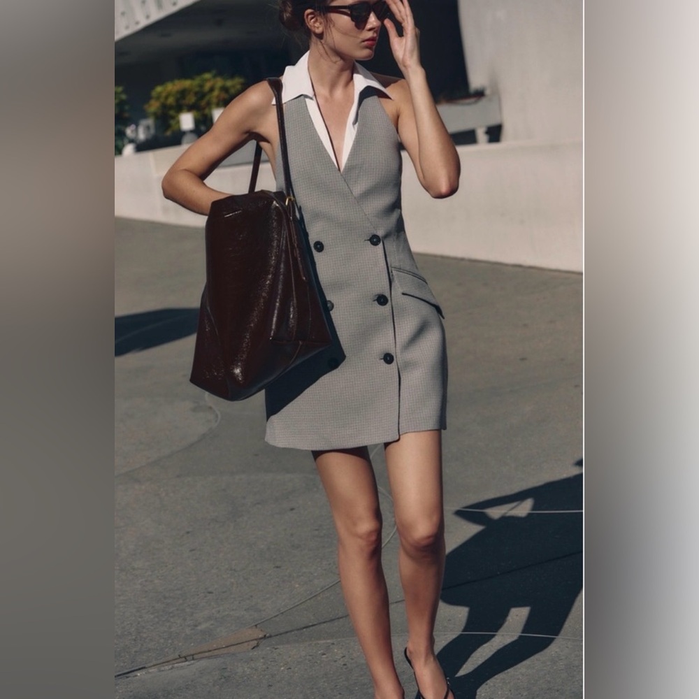 New Zara Blogger Mini Halter Dress